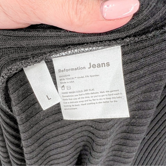 Reformation jeans black ribbed long sleeve dress - Picture 6 of 10